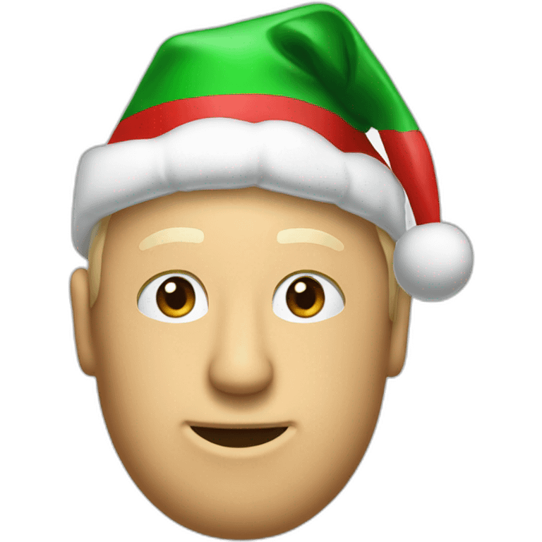 Larry Birds head with Christmashat emoji