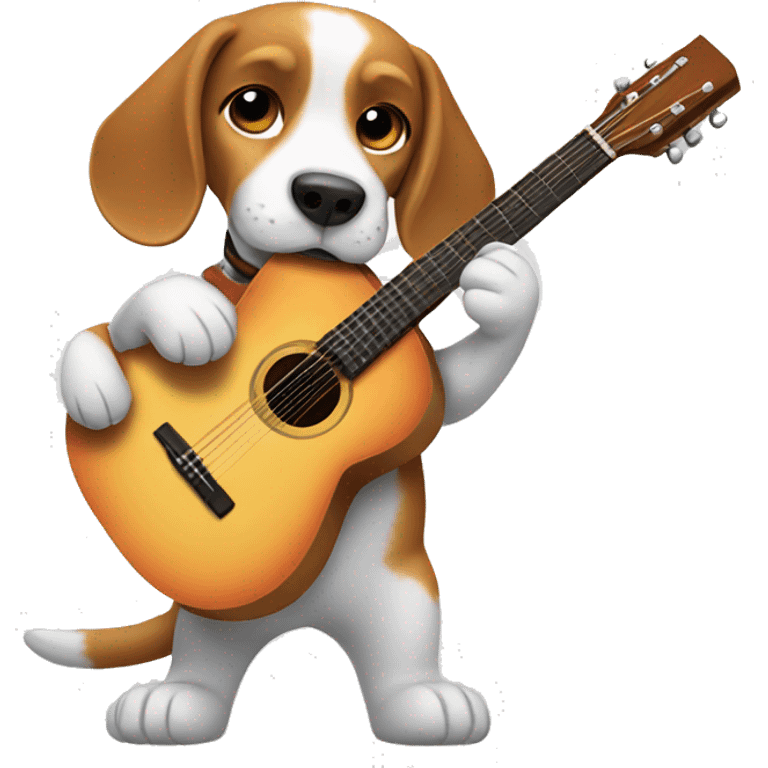 Beagle Playing guitar emoji