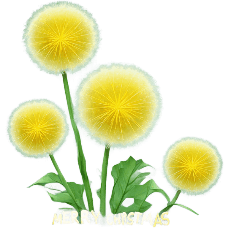 3 dandelions with merry Christmas  emoji