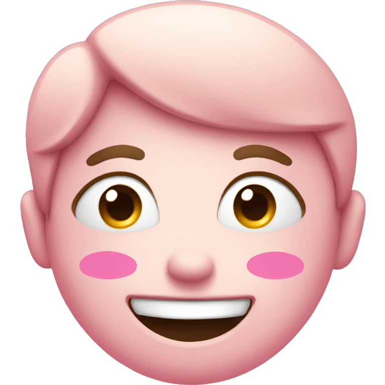 Smile emoji with 2 pink hears around it emoji