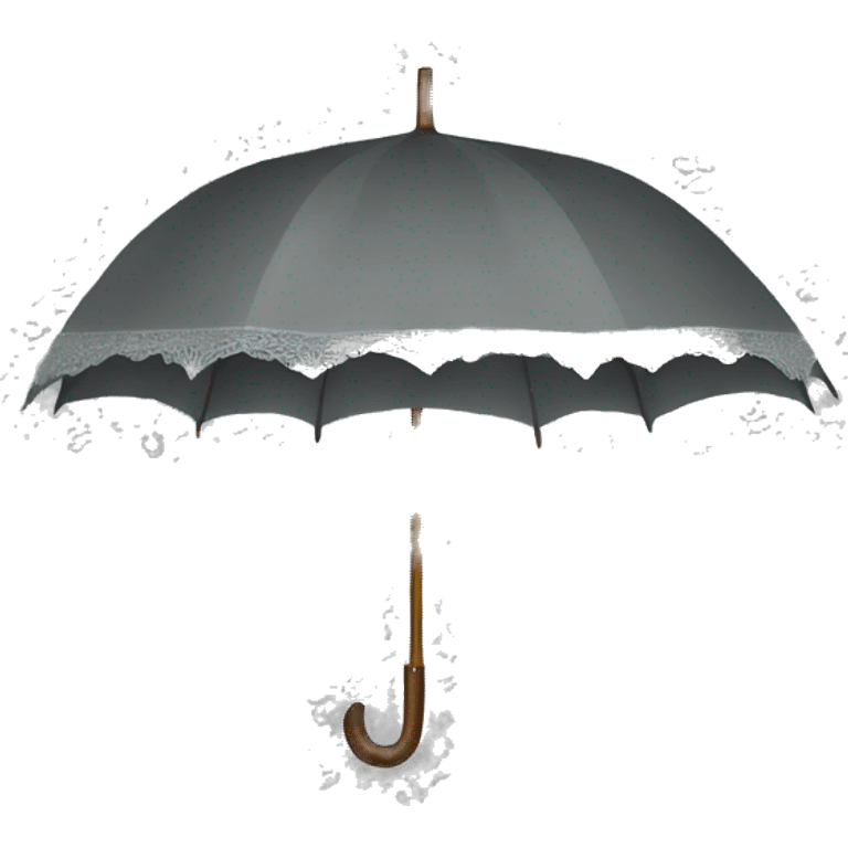 vintage lace gray umbrella emoji