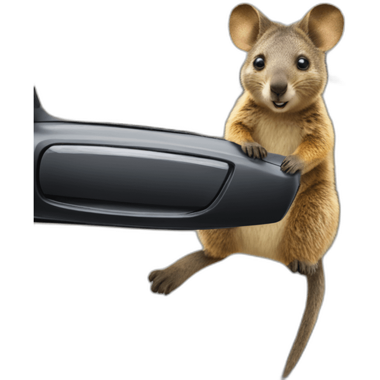 quokka wallaby grabs car handle emoji