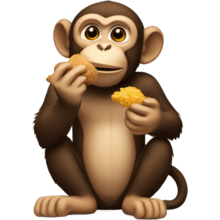 Monkey eating chicken  emoji