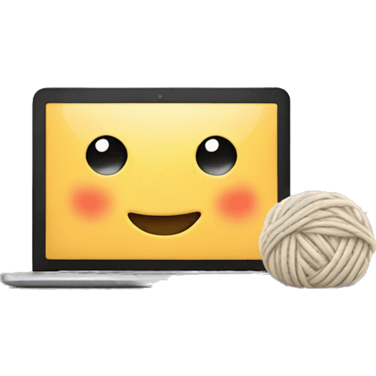 Laptop and yarn emoji