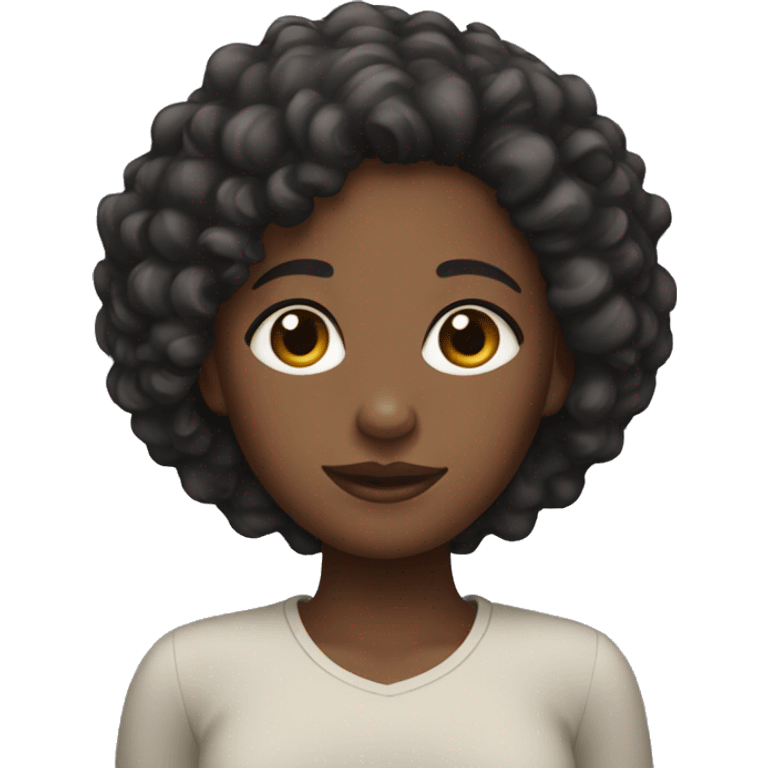 black girl with short curly hair emoji