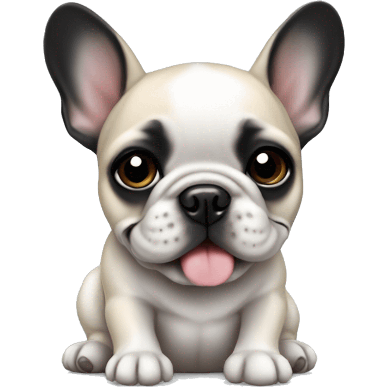 A baby french bulldog in black  emoji