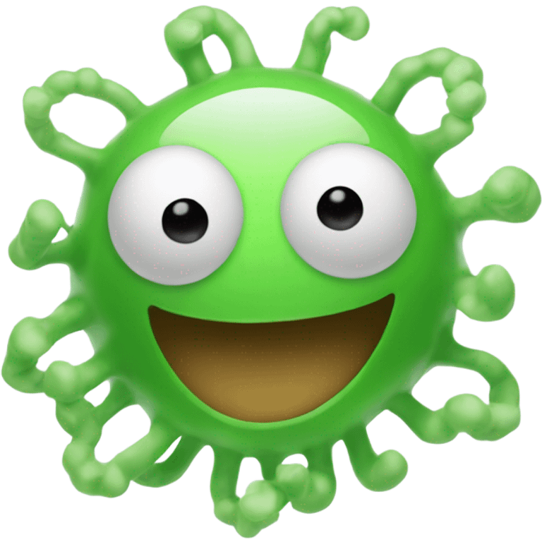 a smiling microbe in your hands emoji