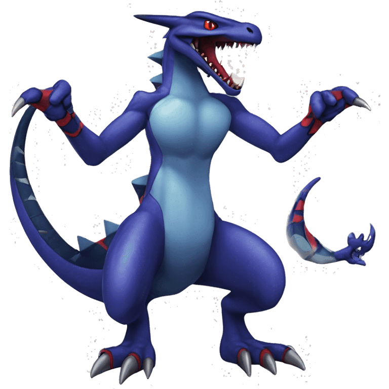 Cool Edgy Seviper-Garchomp-Gabite Fakémon Digimon with Edgy markings, full body, outlined emoji