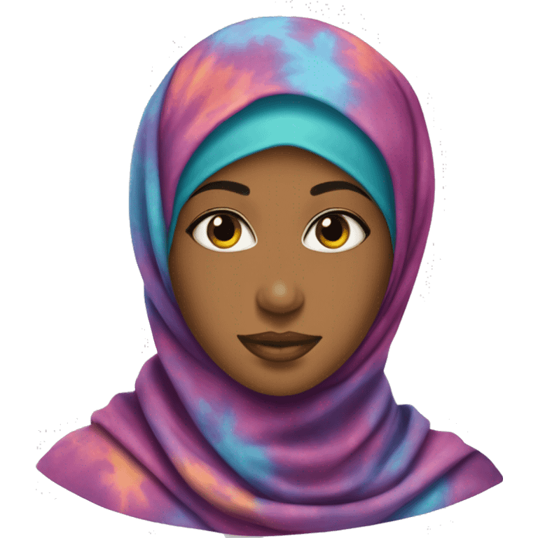 Beautiful-woman-wearing-tye-dye-hijab emoji