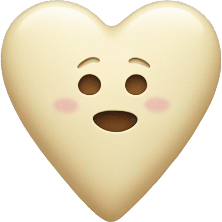 Cream heart emoji