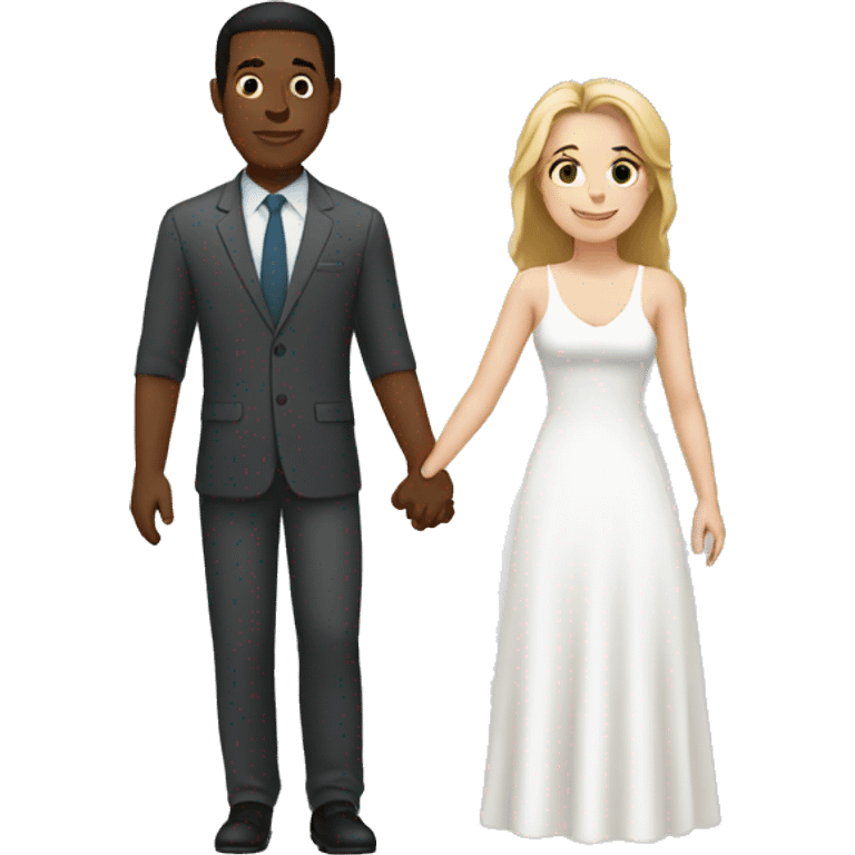 Black man and white woman holding hands emoji