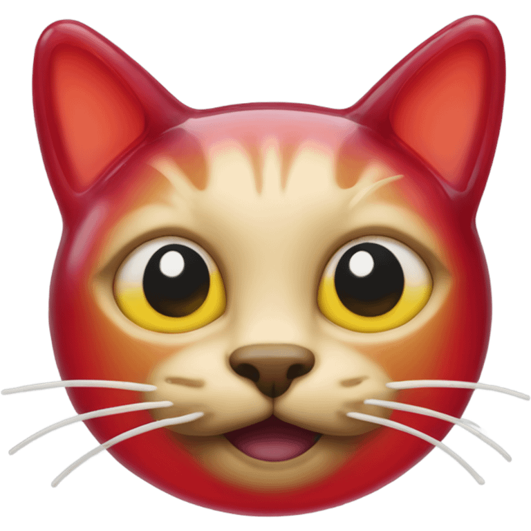 A cat made entirely from jello emoji