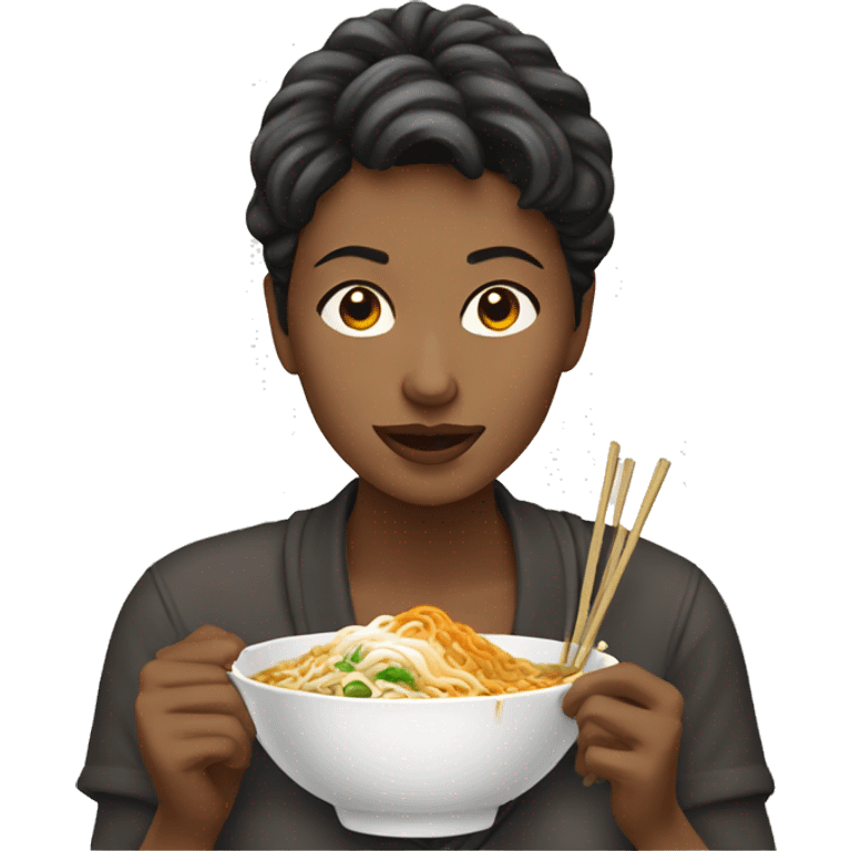 lady eating ramen emoji