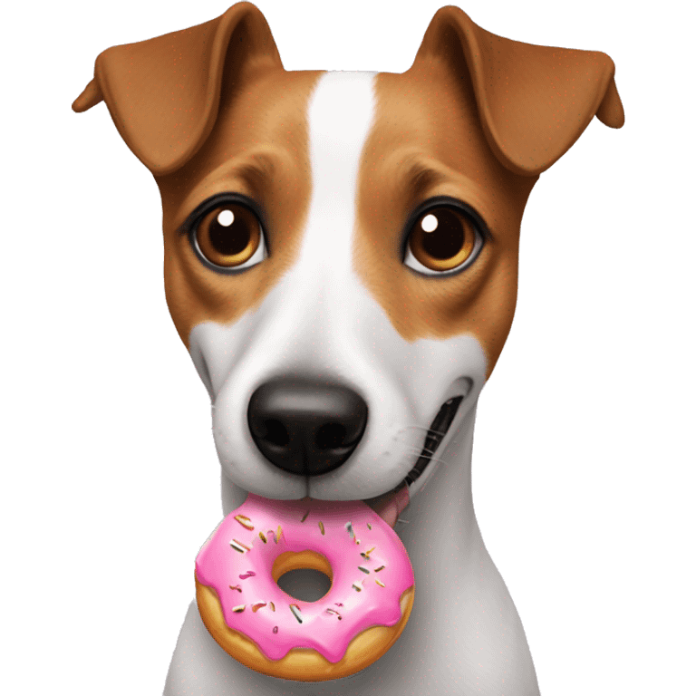 jack russel eating donut emoji