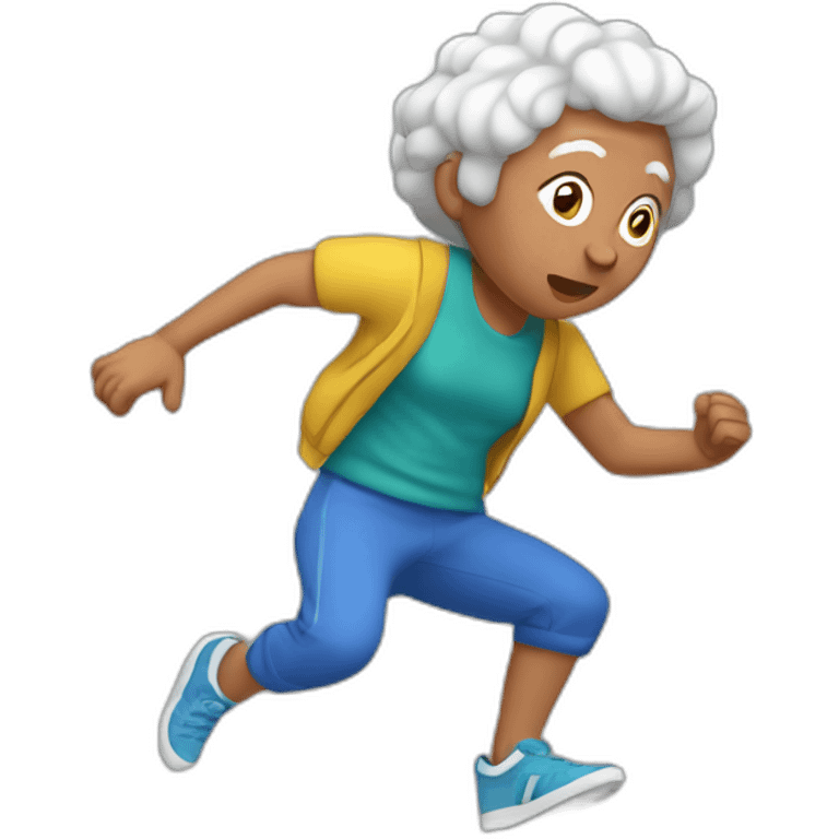 Anciana haciendo parkour emoji