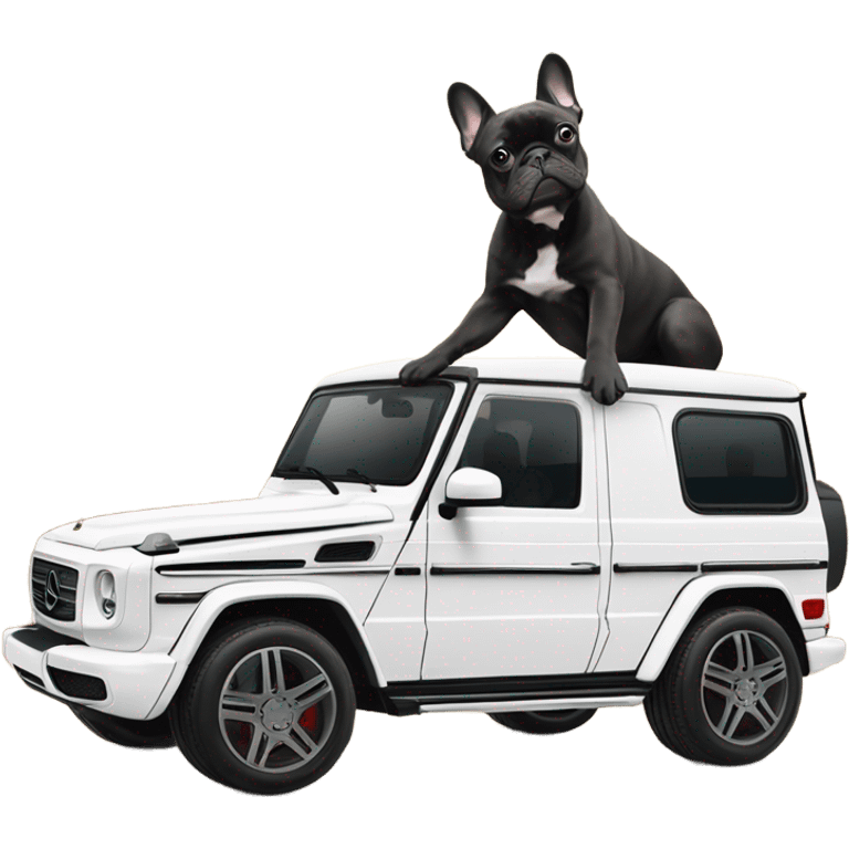 G wagon with french bulldog emoji