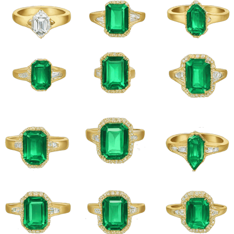 emerald diamond gold ring  emoji