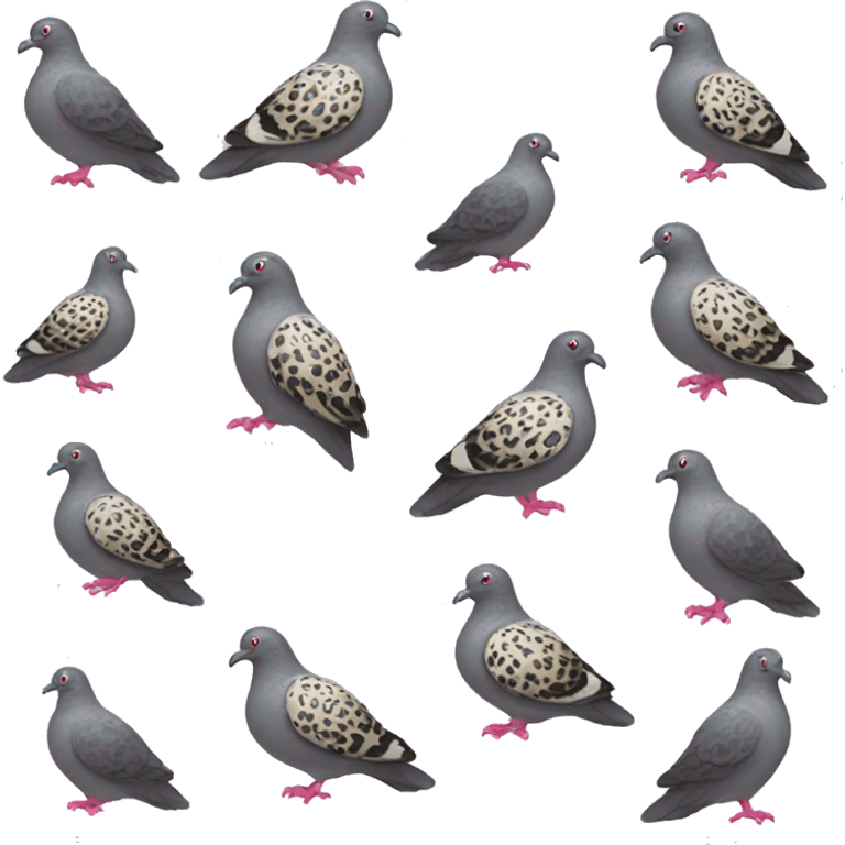 pigeon wearing leopard print emoji