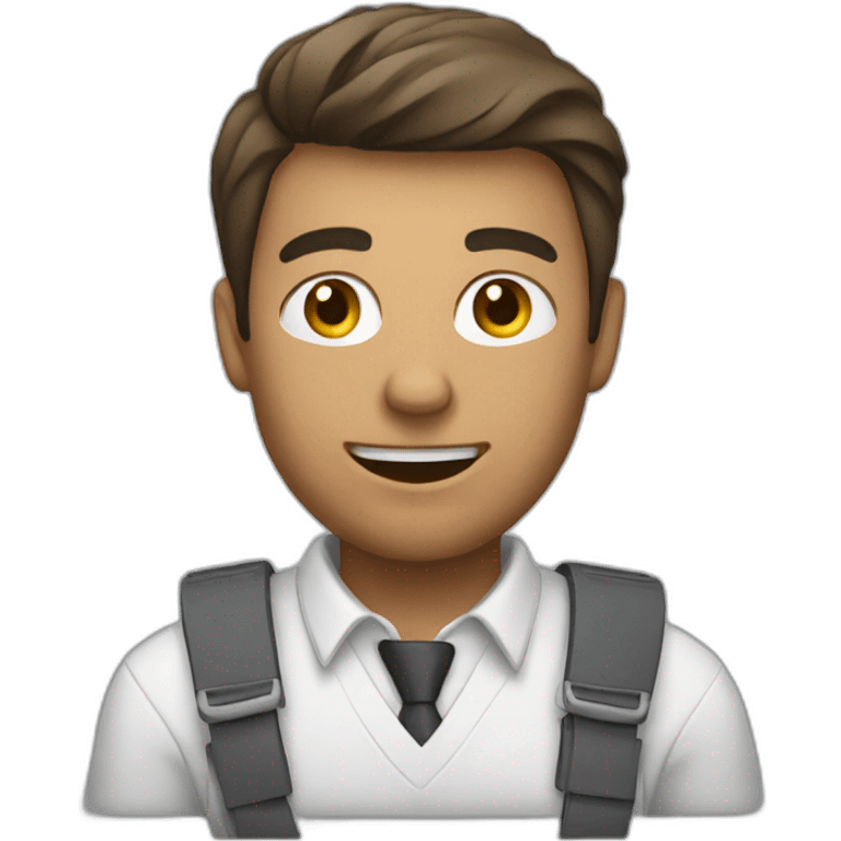 man passionately working on pc emoji