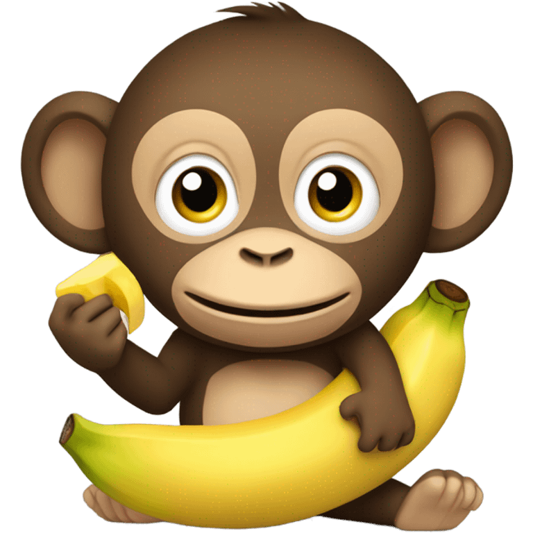 Monkey eating a banana emoji