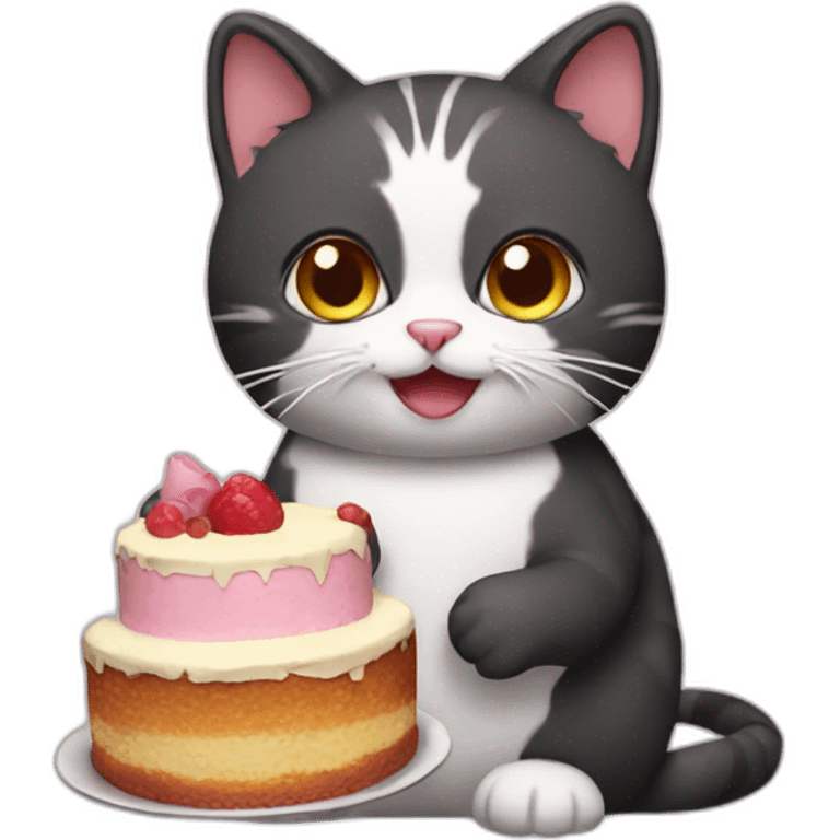 cat holding a cake emoji