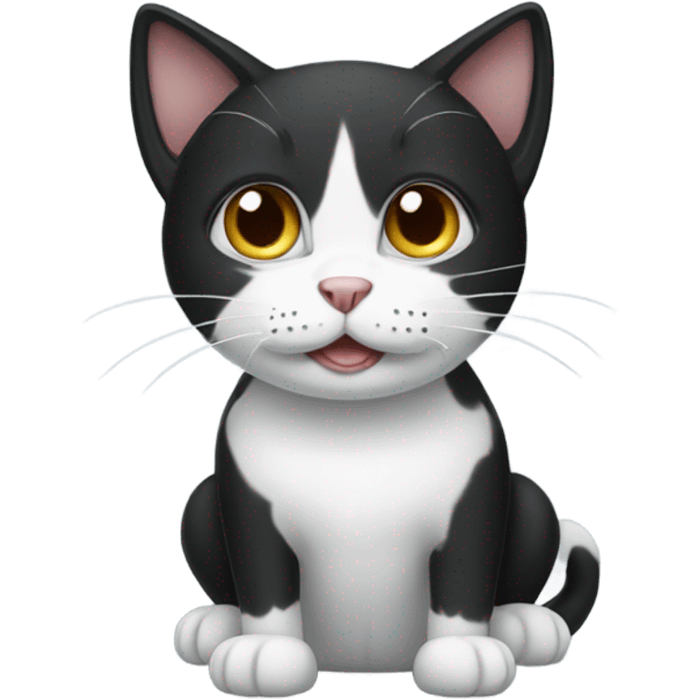 A black and white cat emoji