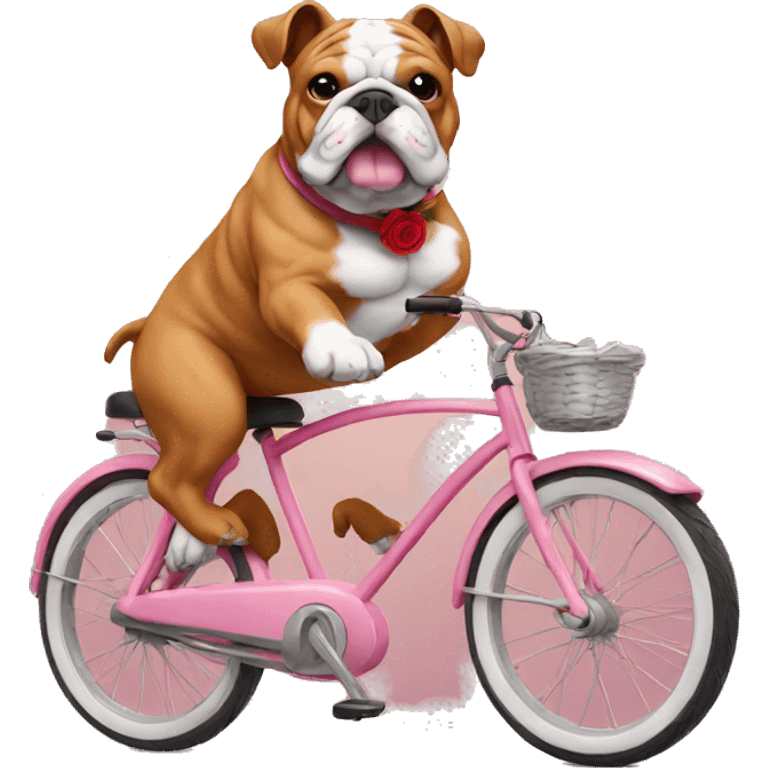 rose bulldog on a bike emoji