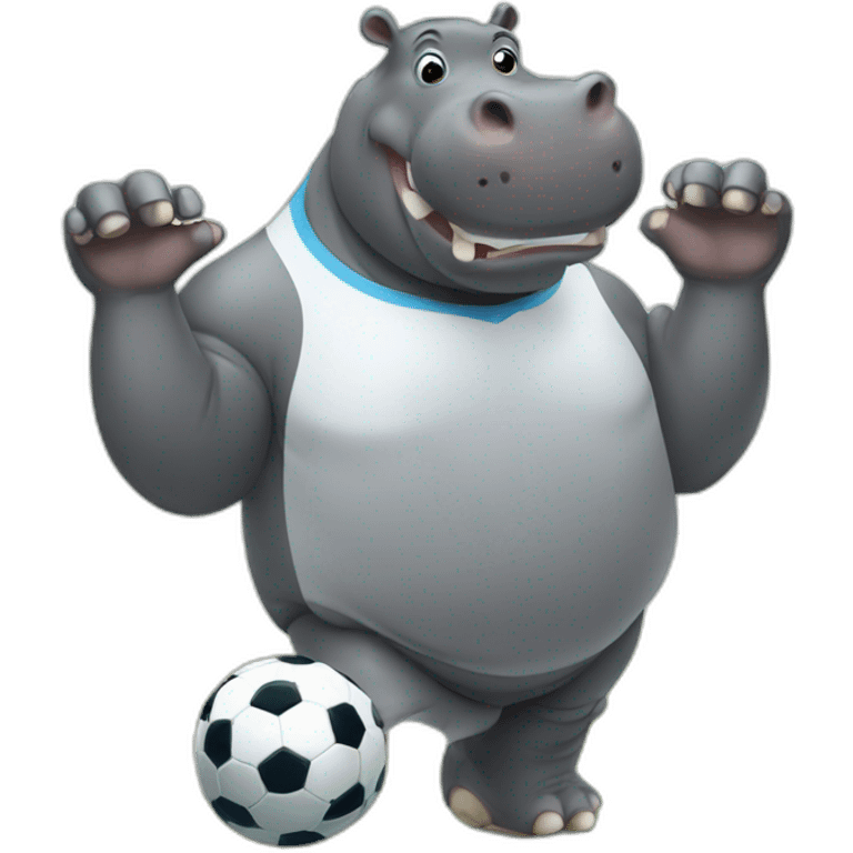 hippo as soccer player emoji