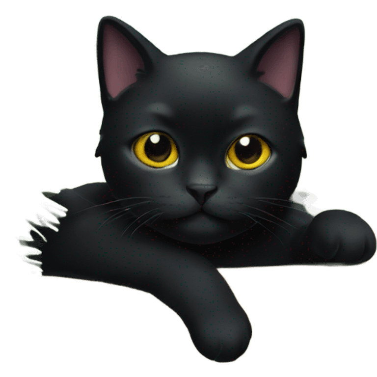 Black cat on Christmas tree emoji