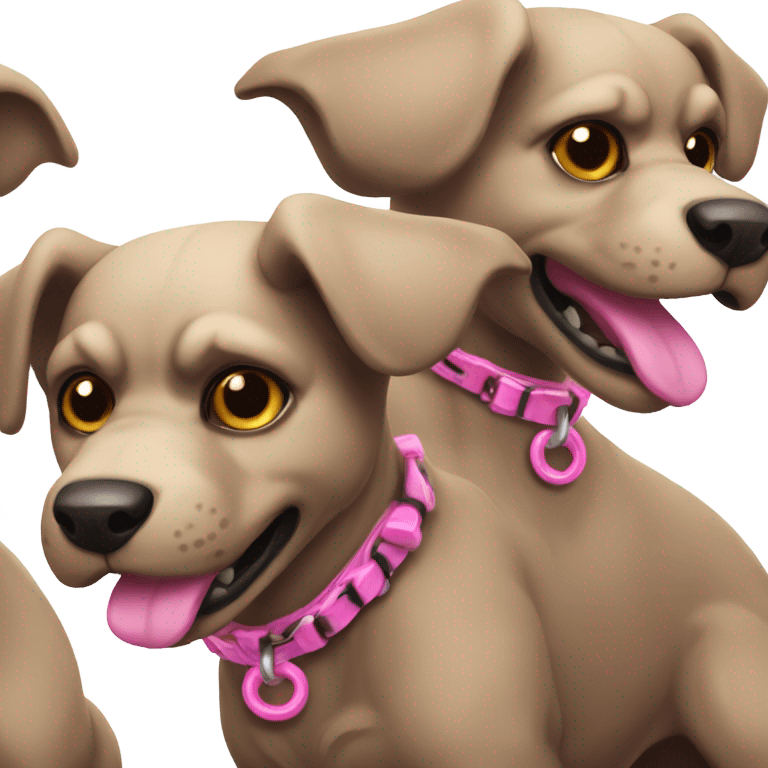 Cerberus with pink collars emoji