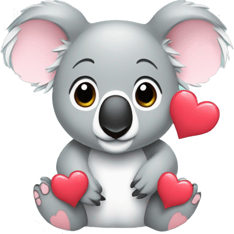 Koala with hearts around face emoji