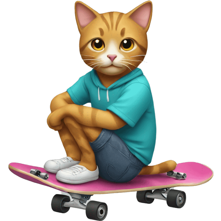 Cat with a skateboard  emoji