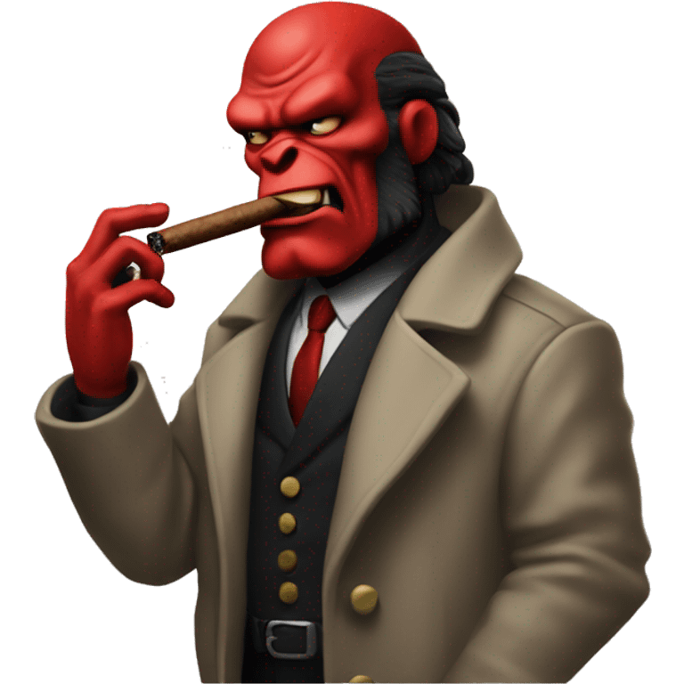 Hellboy with cigar emoji