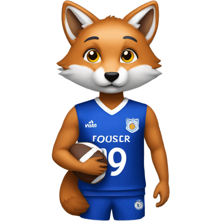 Leicester football supporter with fox on shoulder  emoji