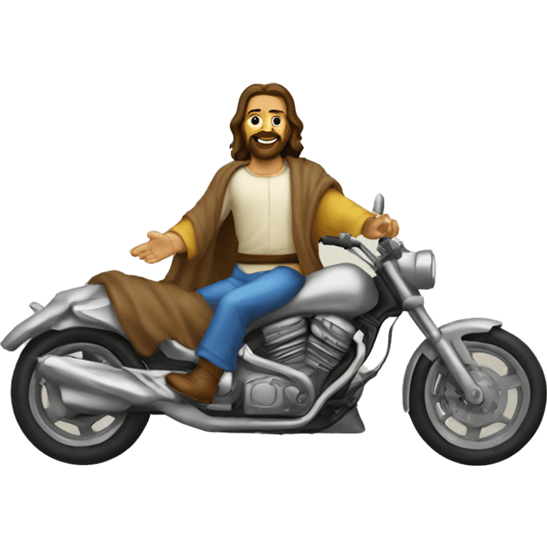 Jesus em uma moto emoji