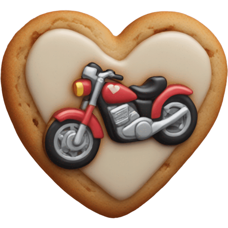 cookie heart with motorcycle  emoji