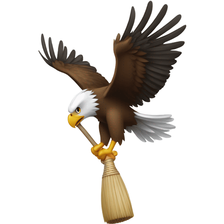 Eagle with kitchen sweep emoji