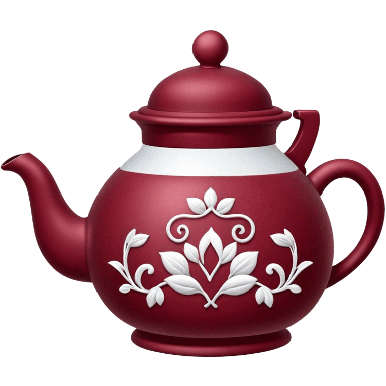 teapot with tea cozy burgundy emoji