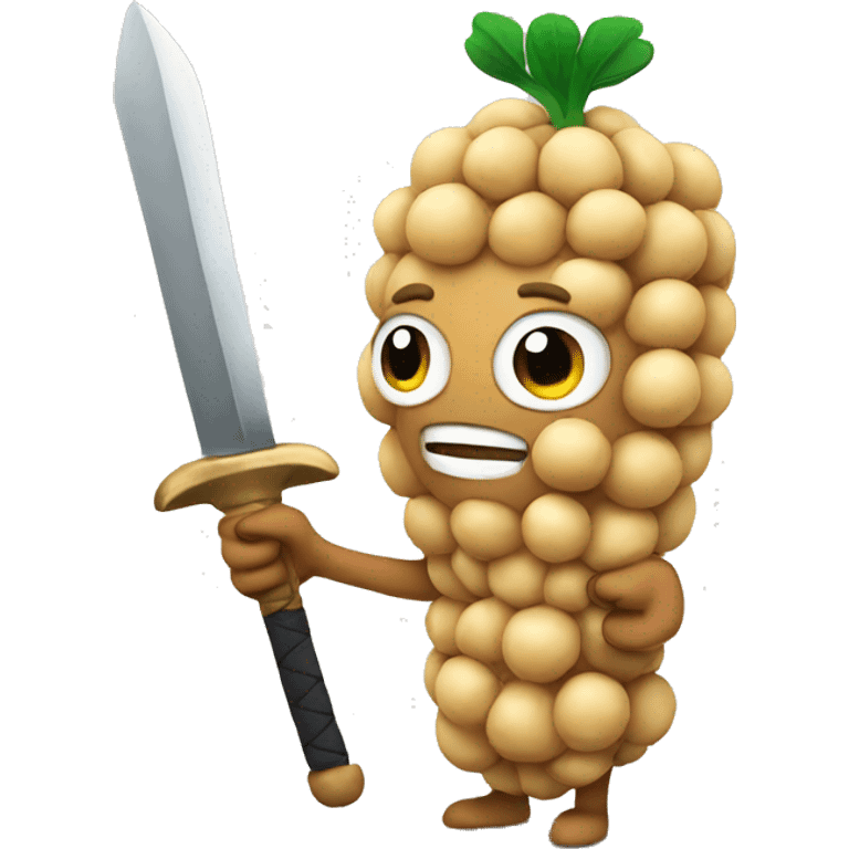 Chickpea with a sword emoji