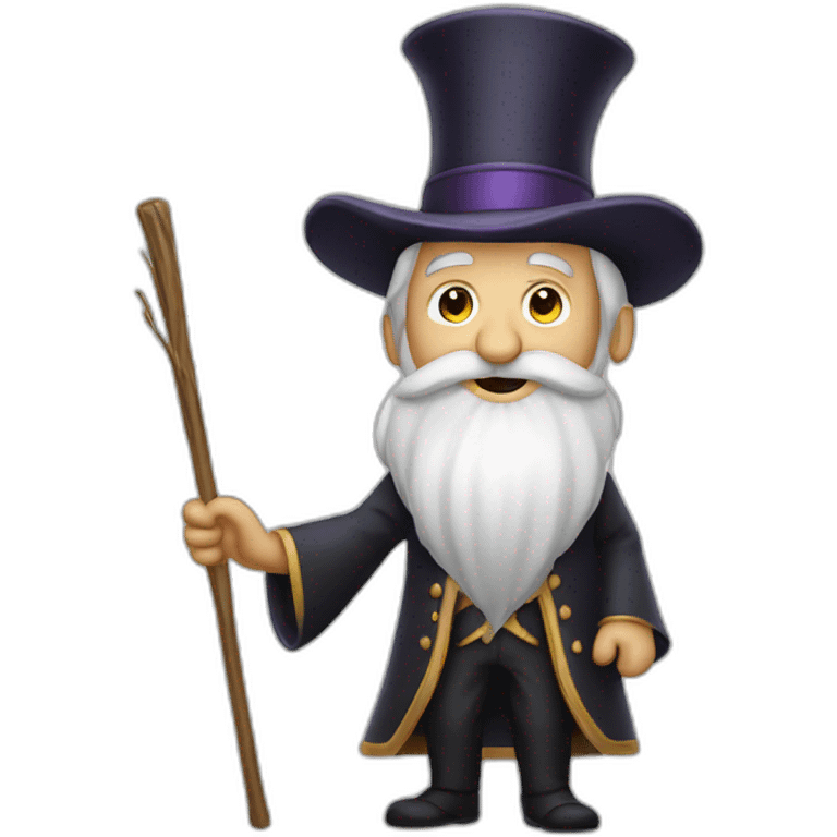 old magician with his stick and long white beard emoji