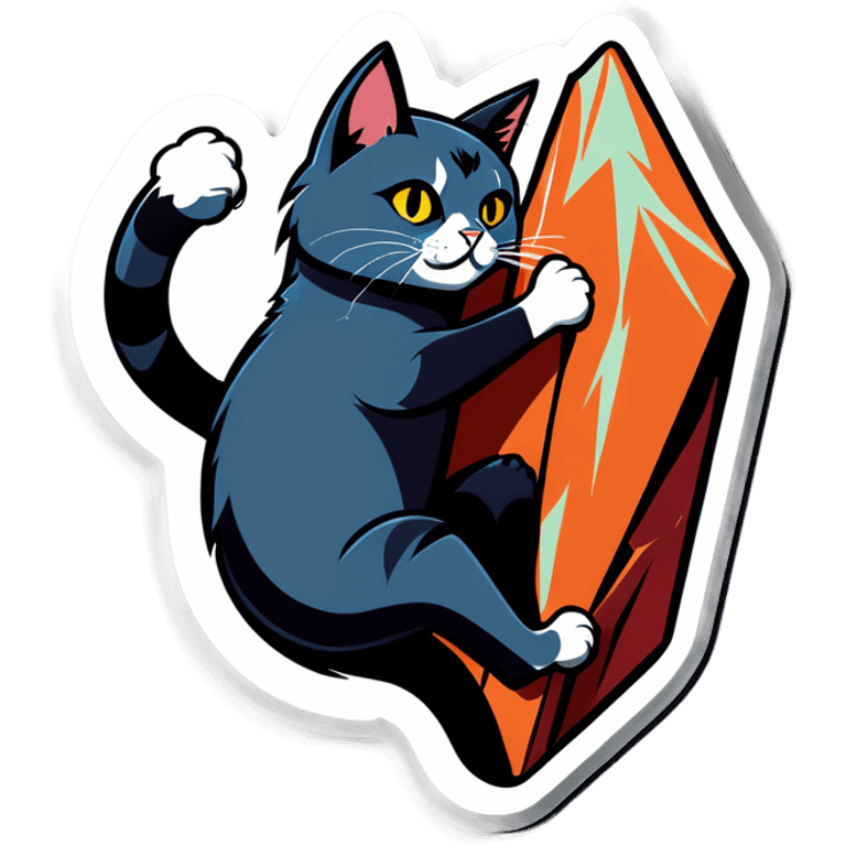 rock climbing cat emoji