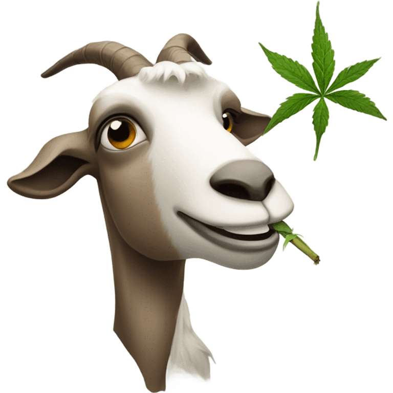 Goat smoking a weed blunt  emoji