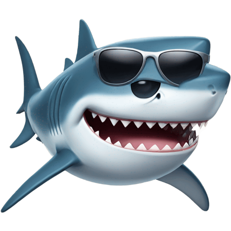 Shark with sunglasses smiling  emoji