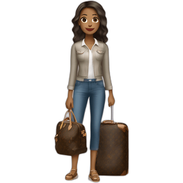 Travel girl with louis vuitton bag emoji