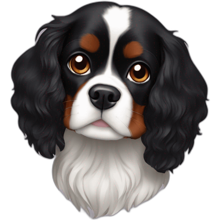 Black Cavalier king charles emoji