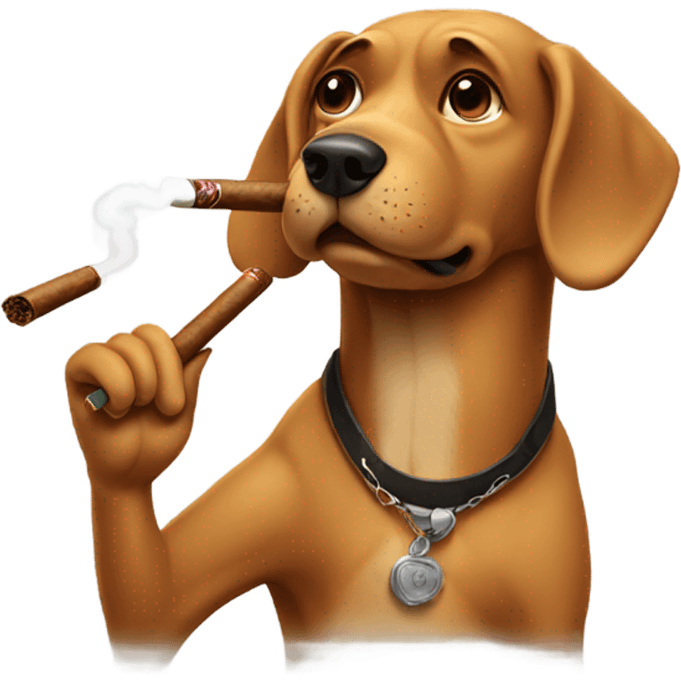 Dog smoking a cigar emoji