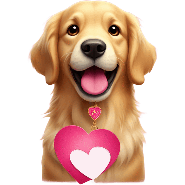 Golden retriever valentine emoji