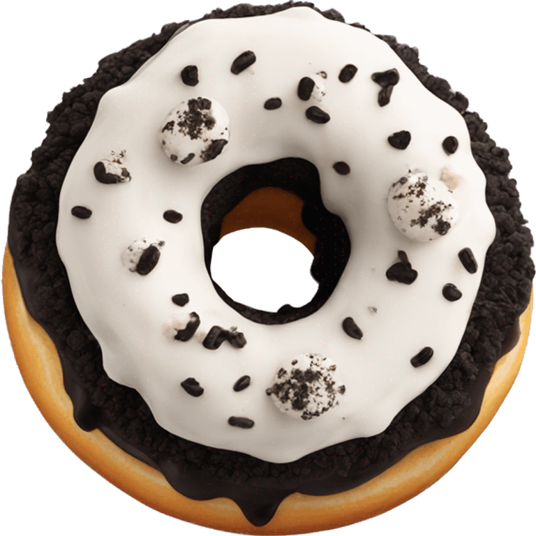 Oreo donut with oreo crumble on top emoji