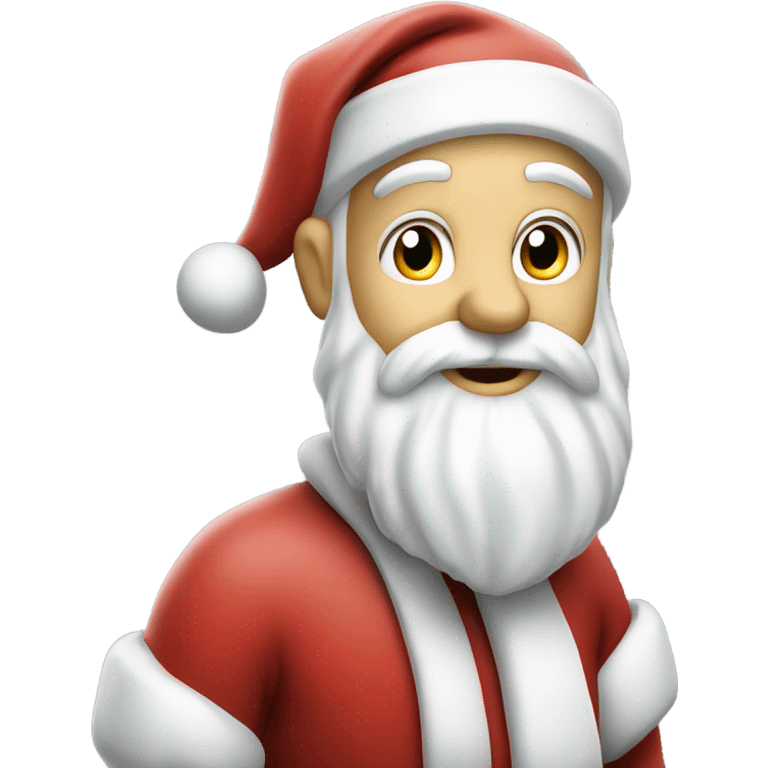 Pale Santa Claus standing by Rudolf emoji