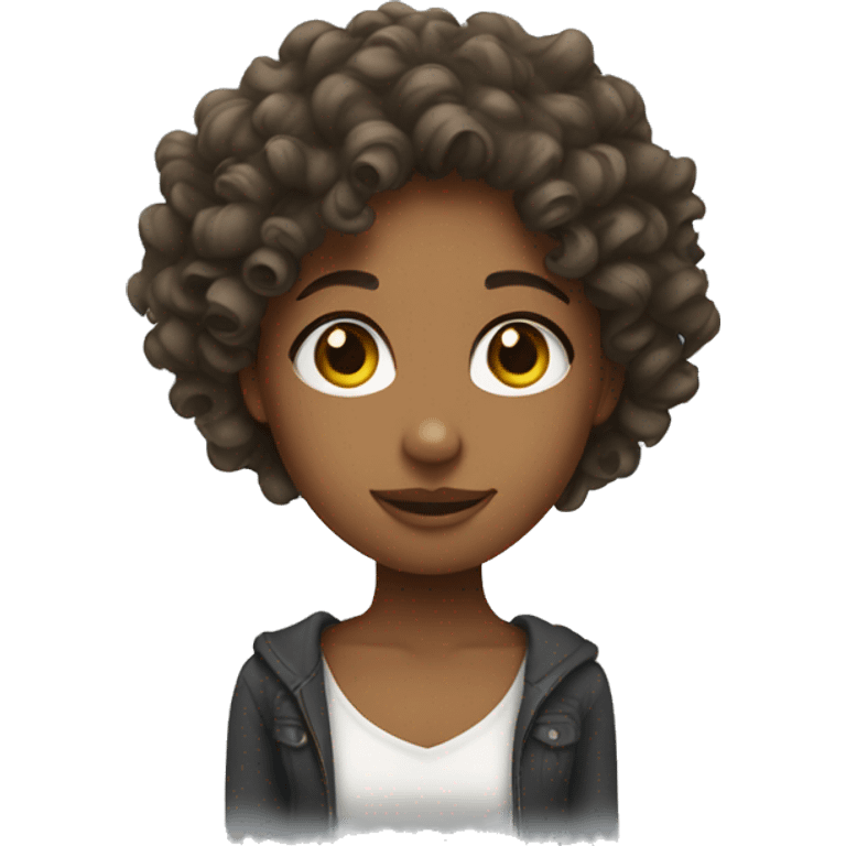 Girl with Curly hair emoji